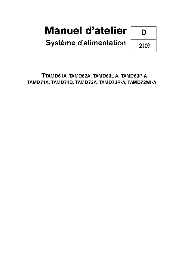 7738303 M.ATELIER D61-D62-D63-D71-D72 - Système Alimentation
